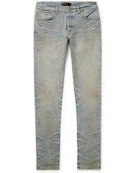 Amiri - Stack Skinny-Fit Distressed Jeans - Lyst