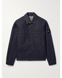Stone Island - Denim Research Logo-Appliquéd Rinsed Denim Jacket - Lyst