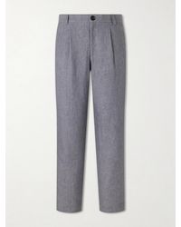 Oliver Spencer - Morton Straight-Leg Pleated Striped Linen Suit Trousers - Lyst