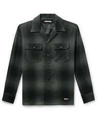 Neighborhood - Convertible-collar Checked Wool-blend Shirt - Lyst
