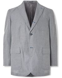 Beams Plus - 3B Checked Linen-Blend Suit Jacket - Lyst