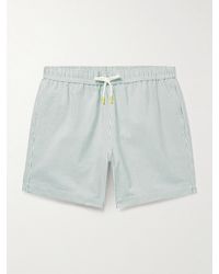 Hartford - Straight-leg Mid-length Striped Recycled-seersucker Swim Shorts - Lyst