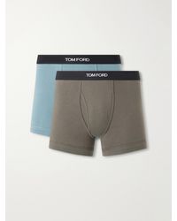 Tom Ford - Two Pack Logo-Jacquard Waistband Cotton-Stretch Jersey Boxer Briefs - Lyst