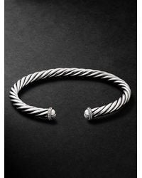 David Yurman - Modern Cable Sterling Diamond Cuff - Lyst