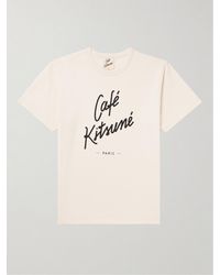 Café Kitsuné - Logo-print Cotton-jersey T-shirt - Lyst