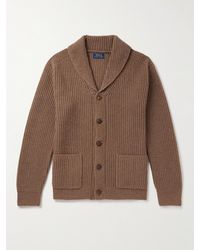 Polo Ralph Lauren - Shawl-collar Ribbed Wool And Cashmere-blend Cardigan - Lyst