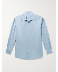 AURALEE - Herringbone Cotton And Cashmere-Blend Shirt - Lyst