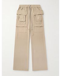 Rick Owens - Creatch weit geschnittene Cargohose aus gebürstetem Baumwoll-Jersey mit Kordelzugbund - Lyst