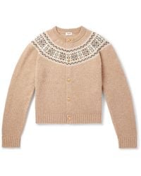 Celine - Slim-Fit Fair Isle Wool Cardigan - Lyst
