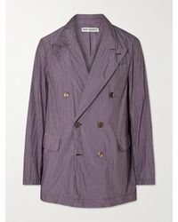 Our Legacy - Sharp Double-Breasted Crinkled Cotton-Blend Poplin Blazer - Lyst