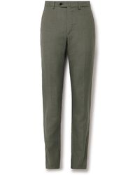 Caruso - Slim-fit Tapered Slub Silk And Linen-blend Trousers - Lyst