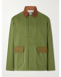 Kartik Research - Jodhpur Embroidered Suede-trimmed Cotton Jacket - Lyst