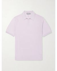 Canali - Cotton And Silk-Blend Polo Shirt - Lyst