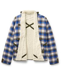 Greg Lauren - Hounds Reversible Checked Cotton-flannel And Fleece Jacket - Lyst