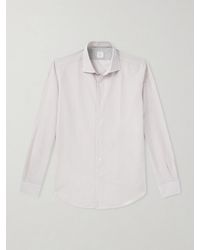 Eleventy - Striped Cotton And Linen-blend Shirt - Lyst