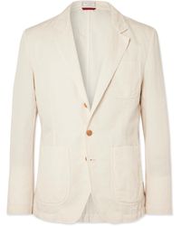 Brunello Cucinelli - Unstructured Linen And Cotton-blend Suit Jacket - Lyst