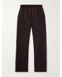 Dolce & Gabbana - Pyjama-Hose aus Seiden-Twill mit Logostickerei - Lyst