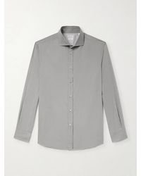 Brunello Cucinelli - Cutaway-Collar Cotton Shirt - Lyst