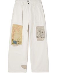 Kapital - Fatigue Wide-Leg Patchwork Cotton-Twill Trousers - Lyst