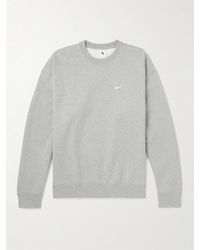 Nike - Solo Swoosh Crewneck Sweatshirt Grey - Lyst