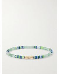 Luis Morais - 14-karat Gold Green Aventurine Beaded Bracelet - Lyst