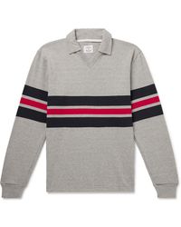 Noah - Pitch Practice Striped Cotton-jersey Polo Shirt - Lyst