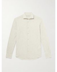 Boglioli - Striped Cotton And Linen-Blend Shirt - Lyst