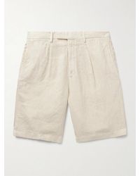 Boglioli - Straight-Leg Pleated Linen Shorts - Lyst
