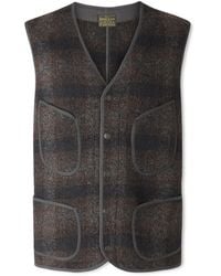 RRL - Monroe Slim-fit Checked Wool And Cotton-blend Vest - Lyst