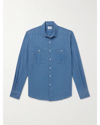 Aspesi - Slim-fit Herringbone Cotton Shirt - Lyst