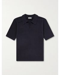 De Petrillo - Knitted Cotton Polo Shirt - Lyst