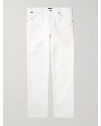 Tom Ford - Slim-fit Straight-leg Cotton-blend Moleskin Trousers - Lyst