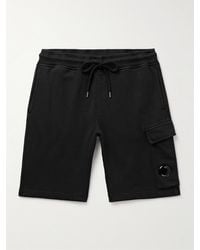 C.P. Company - Shorts cargo a gamba dritta slim-fit in jersey di cotone con logo applicato e coulisse - Lyst