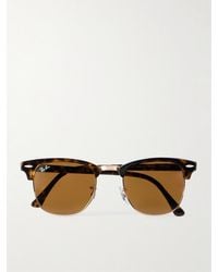 Ray-Ban - Clubmaster Tortoiseshell Acetate And Gold-tone Sunglasses - Lyst