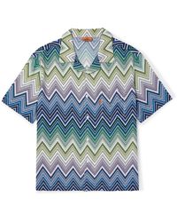 Missoni - Camp-collar Striped Voile Shirt - Lyst