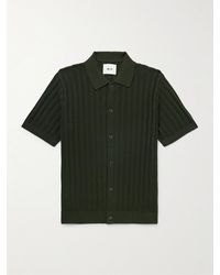 NN07 - Nolan 6600 Pointelle-knit Organic Cotton Shirt - Lyst