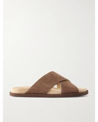Brunello Cucinelli - Suede Slides - Lyst