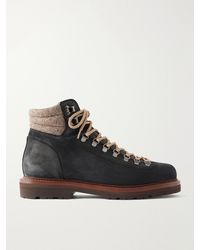 Brunello Cucinelli - Waxed-Suede Hiking Boots - Lyst