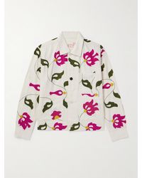 Kardo - Embroidered Appliquéd Cotton Chore Jacket - Lyst