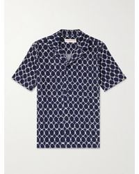 Orlebar Brown - Howell Camp-collar Cotton-blend Terry-jacquard Shirt - Lyst