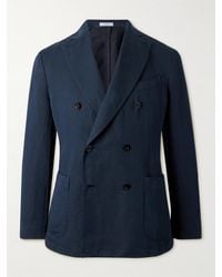 Boglioli - K-jacket Double-breasted Cotton And Linen-blend Twill Blazer - Lyst