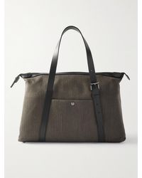 Mismo - Leather-trimmed Herringbone Canvas Holdall - Lyst