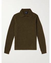 Drake's - Integral Ribbed Wool And Alpaca-blend Sweater - Lyst