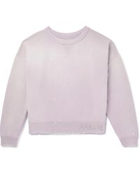 Maison Margiela - Logo-print Distressed Cotton-jersey Sweatshirt - Lyst