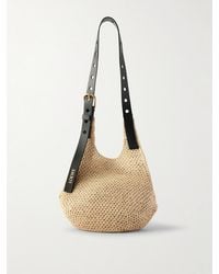 Loewe - Paula's Ibiza Leather-trimmed Woven Raffia Tote Bag - Lyst