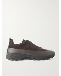 ZEGNA - Triple Stitch Monte Rubber-Trimmed Suede Slip-On Sneakers - Lyst