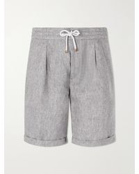 Brunello Cucinelli - Hemp And Linen-Blend Drawstring Bermuda Shorts - Lyst