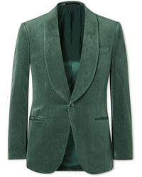 Kingsman - Shawl-Collar Cotton And Linen-Blend Velvet Tuxedo Jacket - Lyst