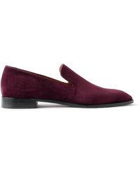 Christian Louboutin - Danny Flex Grosgrain-trimmed Suede Loafers - Lyst