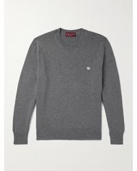 Gucci - Logo-Embroidered Wool And Cashmere-Blend Sweater - Lyst